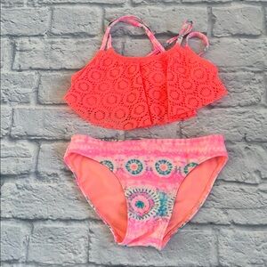 Coral and Pink Bikini Set